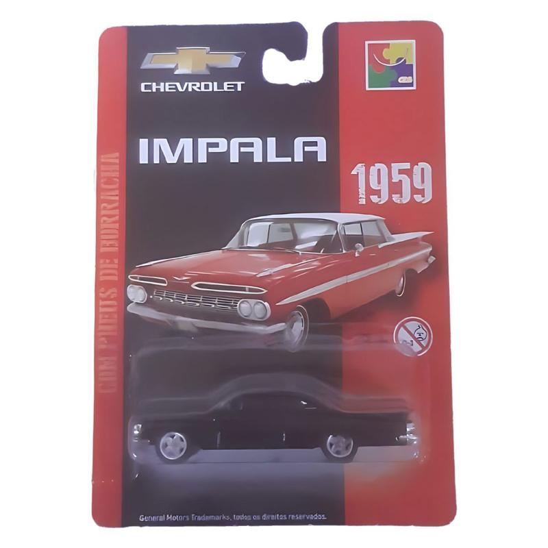 Carrinho Miniatura Impala 1959 Preto Chevrolet Metal - CKS